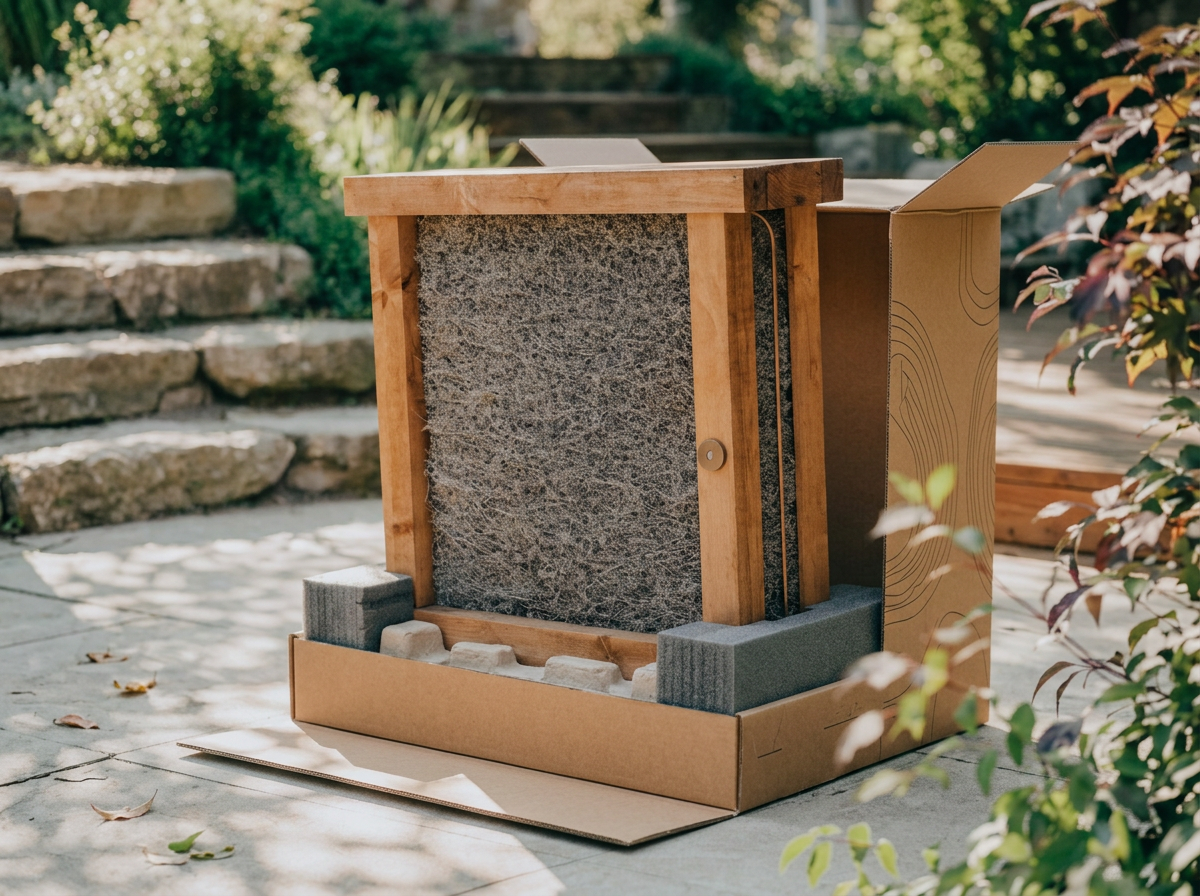 Salt Wall Starter Edition being unboxed on a garden patio